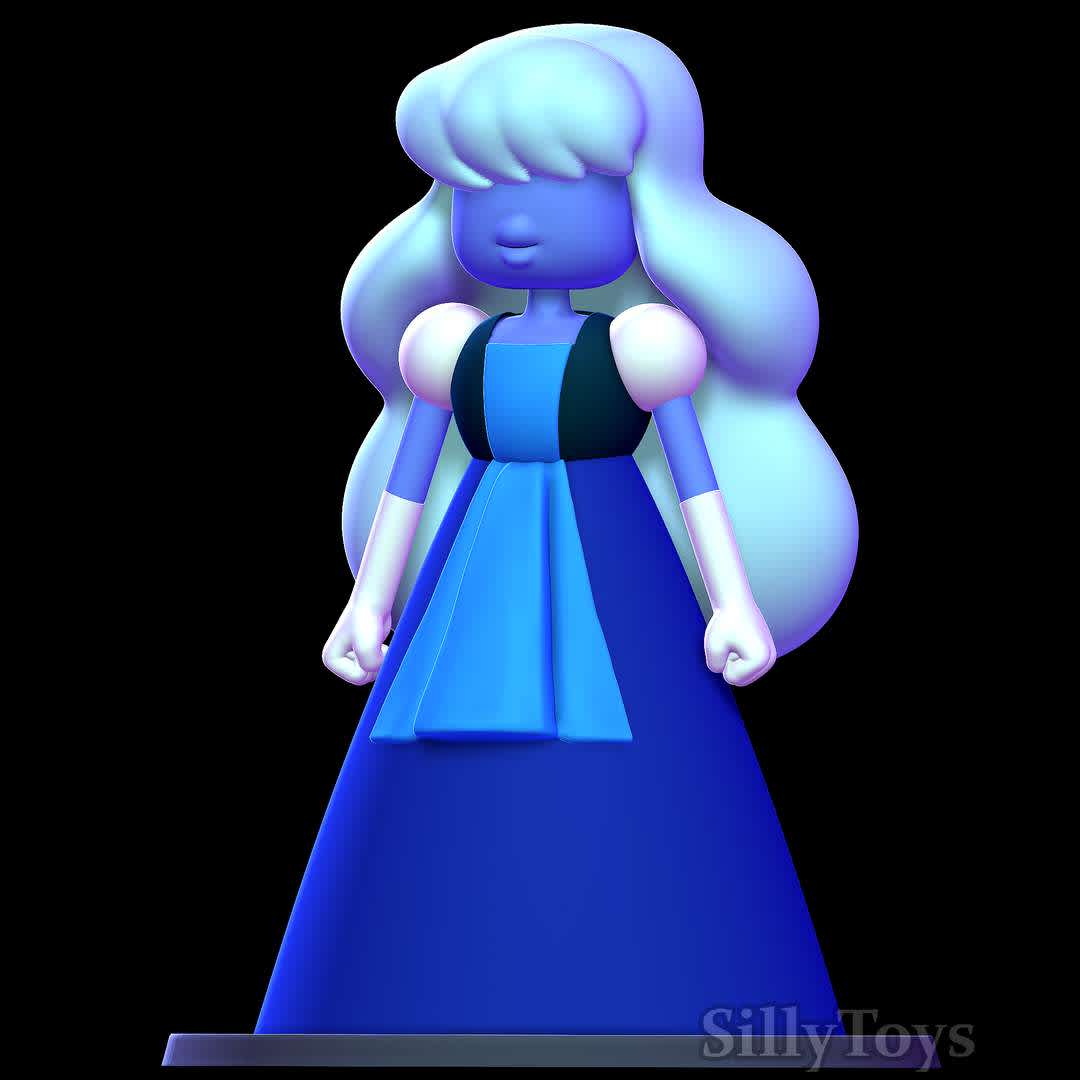 Sapphire - Steven Universe - Sapphire is a stoic and perceptive Gem with the power of future vision. She's a vital member of the Crystal Gems, embodying wisdom and foresight. - The best files for 3D printing in the world. Stl models divided into parts to facilitate 3D printing. All kinds of characters, decoration, cosplay, prosthetics, pieces. Quality in 3D printing. Affordable 3D models. Low cost. Collective purchases of 3D files.