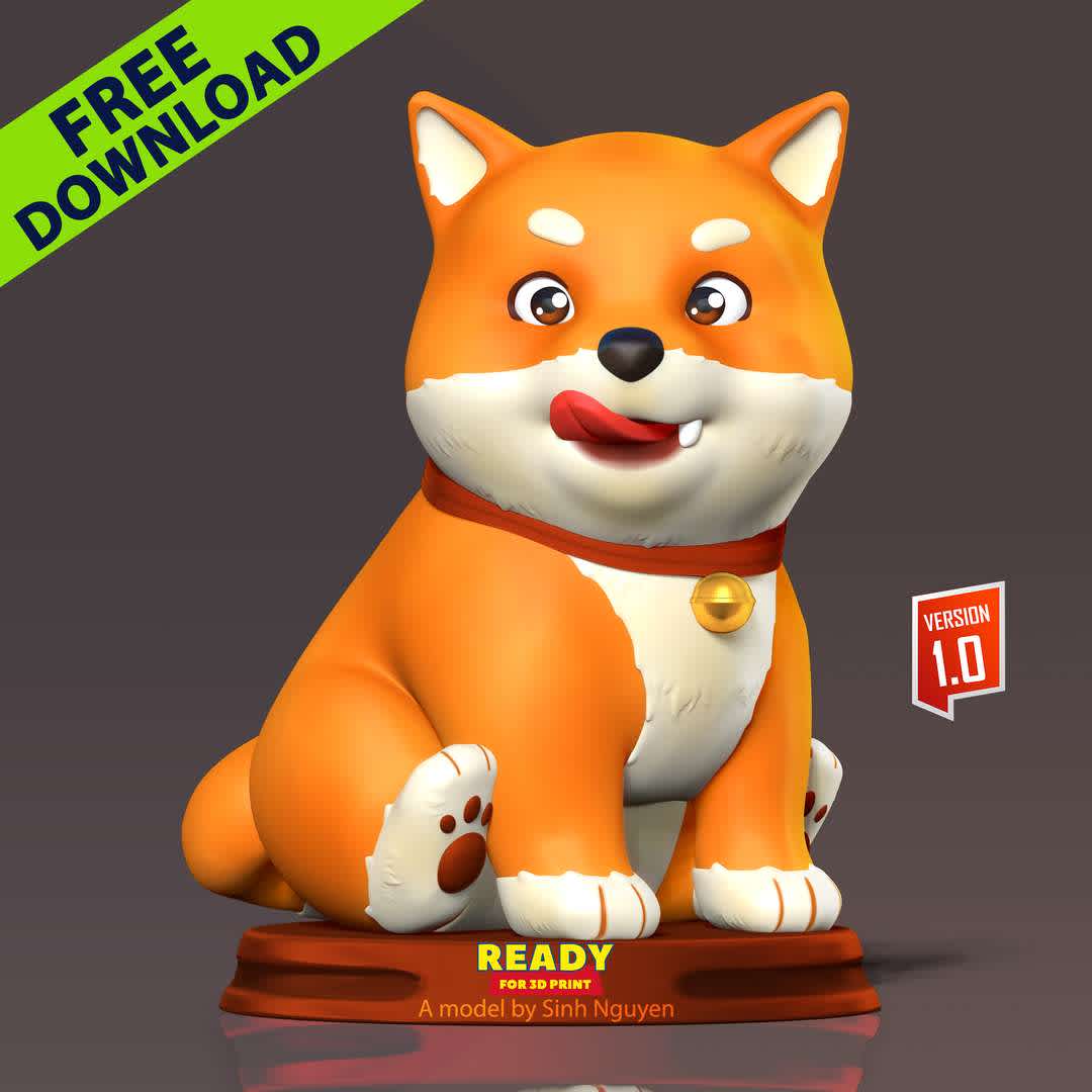 Shiba Inu - Happy New Year 2023  - HAPPY NEW YEAR 2023!

Basic parameters:

- STL, OBJ format for 3D printing with 02 discrete objects
- ZTL format for Zbrush (version 2019.1.2 or later)
- Model height: 15cm
- Version 1.0 - Polygons: 731809 & Vertices: 480322

Model ready for 3D printing.

Please vote positively for me if you find this model useful. - The best files for 3D printing in the world. Stl models divided into parts to facilitate 3D printing. All kinds of characters, decoration, cosplay, prosthetics, pieces. Quality in 3D printing. Affordable 3D models. Low cost. Collective purchases of 3D files.