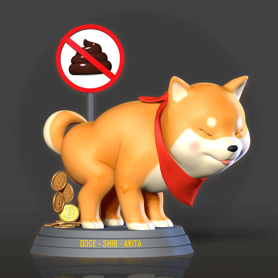 Shiba with cryptocurrency - Lately I've been hearing a lot about cryptocurrencies and about a Shiba dog. So I thought I had to do some artwork related to these two things.

When you purchase this model, you will own:

- STL file with 05 separated files (with key to connect together) is ready for 3D printing.

- Zbrush original files (ZTL) for you to customize as you like. (If you need, DM me)

This is version 1.0 of this model.

Hope you like him. Thanks for viewing! - The best files for 3D printing in the world. Stl models divided into parts to facilitate 3D printing. All kinds of characters, decoration, cosplay, prosthetics, pieces. Quality in 3D printing. Affordable 3D models. Low cost. Collective purchases of 3D files.