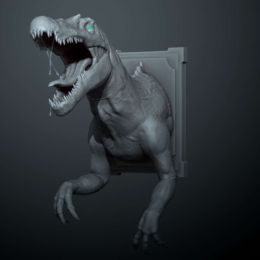 Spinossaur - Spinossaur, all one piece.   5 x 12 x 10  CM  The ideia is to put on a wall, so it has holes for nails or screws. - The best files for 3D printing in the world. Stl models divided into parts to facilitate 3D printing. All kinds of characters, decoration, cosplay, prosthetics, pieces. Quality in 3D printing. Affordable 3D models. Low cost. Collective purchases of 3D files.