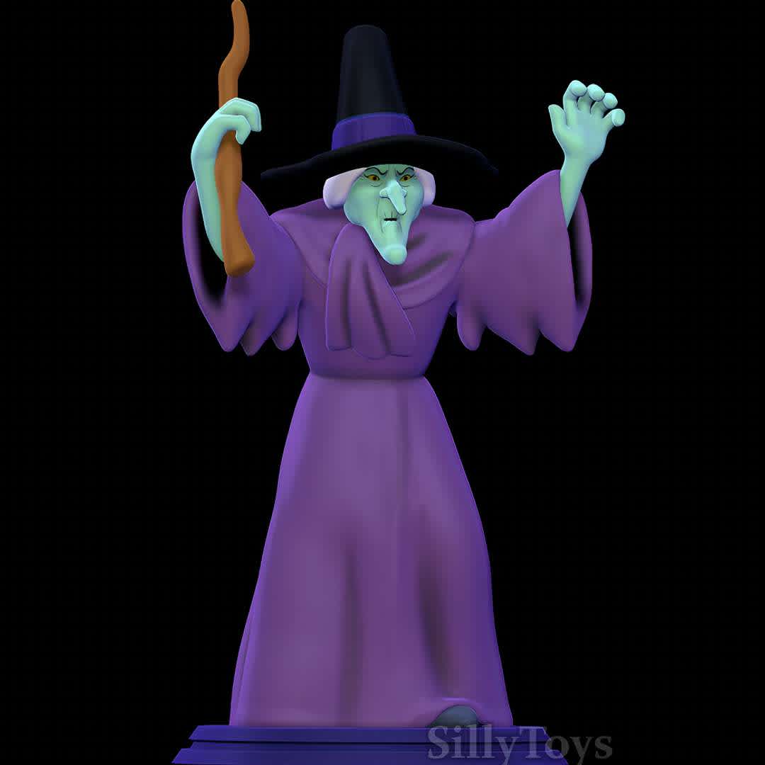 Swamp Witch - Scooby Doo - Good old Witch - The best files for 3D printing in the world. Stl models divided into parts to facilitate 3D printing. All kinds of characters, decoration, cosplay, prosthetics, pieces. Quality in 3D printing. Affordable 3D models. Low cost. Collective purchases of 3D files.