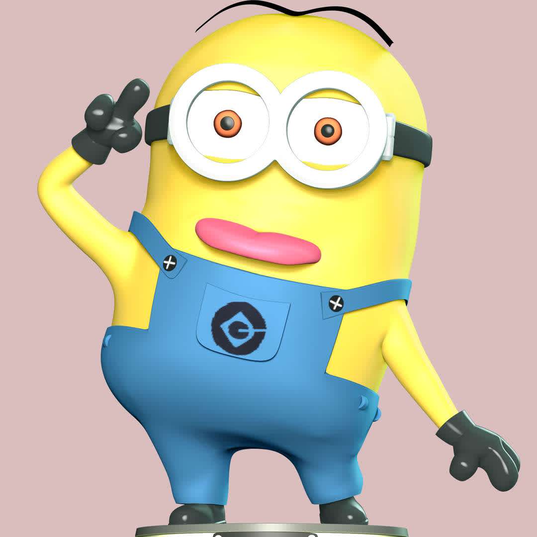 The Minions Dave - These information of model:

**- The height of current model is 20 cm and you can free to scale it.**

**- Format files: STL, OBJ to supporting 3D printing.**

Please don't hesitate to contact me if you have any issues question. - The best files for 3D printing in the world. Stl models divided into parts to facilitate 3D printing. All kinds of characters, decoration, cosplay, prosthetics, pieces. Quality in 3D printing. Affordable 3D models. Low cost. Collective purchases of 3D files.