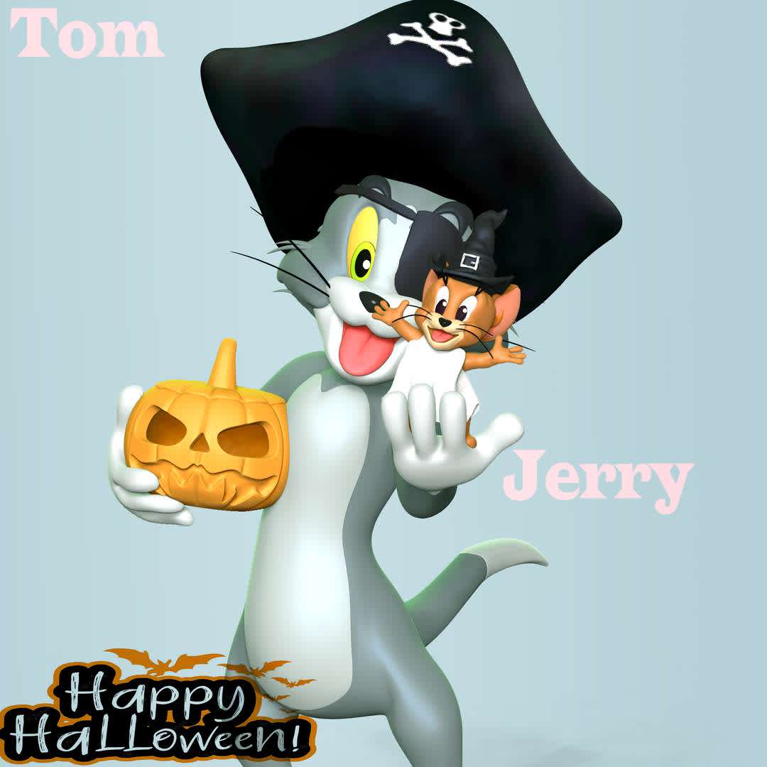 Tom - Jerry With Halloween - Welcome Halloween with Tom & Jerry

This model has a height of 15 cm.

When you purchase this model, you will own:

- STL, OBJ file with 05 separated files (with key to connect together) is ready for 3D printing.

- Zbrush original files (ZTL) for you to customize as you like.

This is version 1.0 of this model.

Hope you like them. Thanks for viewing! - Os melhores arquivos para impressão 3D do mundo. Modelos stl divididos em partes para facilitar a impressão 3D. Todos os tipos de personagens, decoração, cosplay, próteses, peças. Qualidade na impressão 3D. Modelos 3D com preço acessível. Baixo custo. Compras coletivas de arquivos 3D.