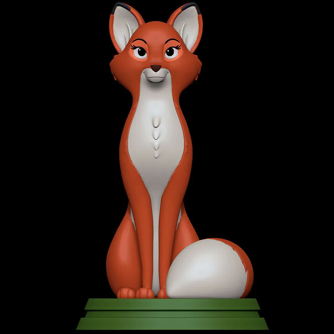Vixey - The Fox and the Hound - Vixey from the disney movie: The Fox and the Hound - The best files for 3D printing in the world. Stl models divided into parts to facilitate 3D printing. All kinds of characters, decoration, cosplay, prosthetics, pieces. Quality in 3D printing. Affordable 3D models. Low cost. Collective purchases of 3D files.