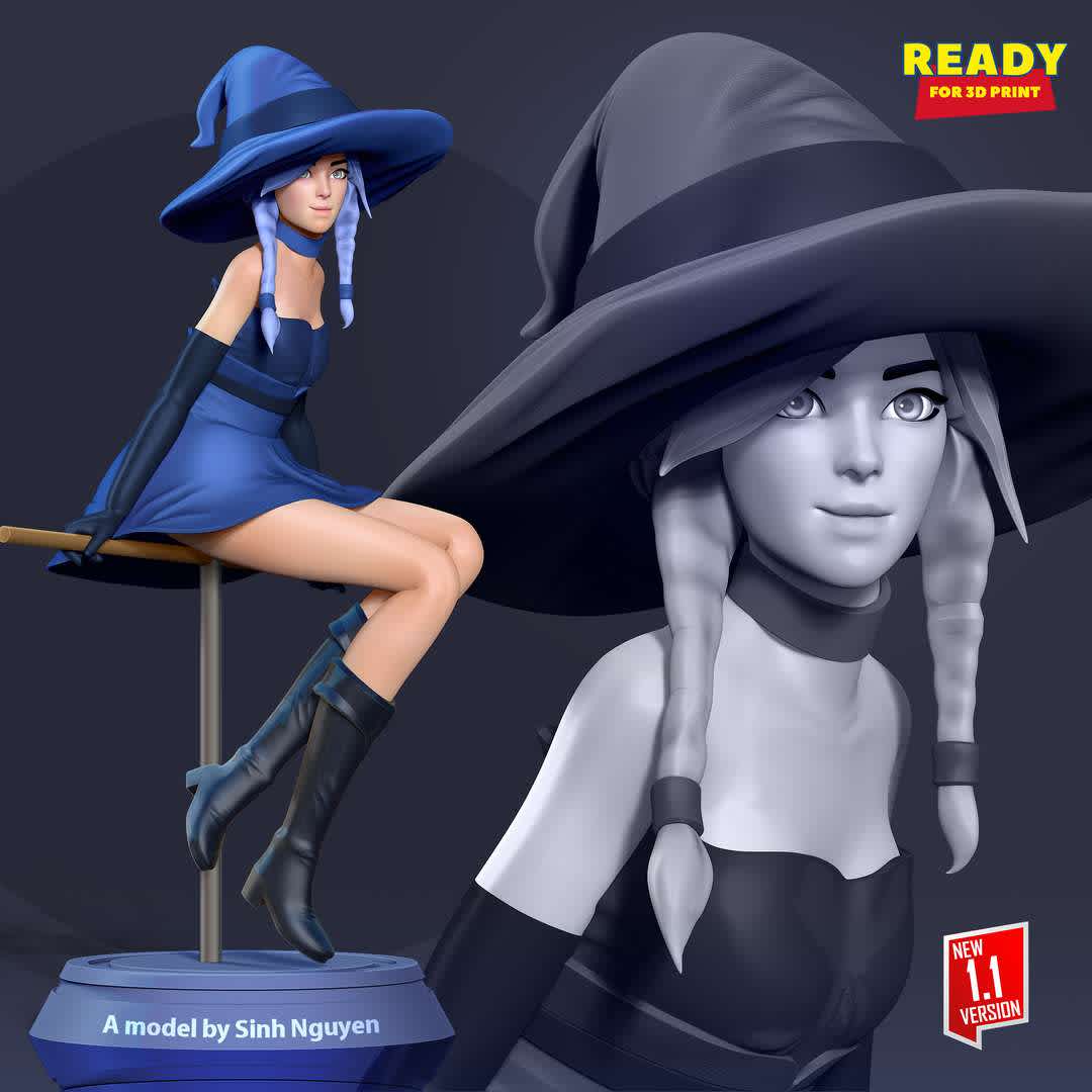 Witch 3D - HAPPY HALLOWEEN 2022

Basic parameters:

- STL, OBJ format for 3D printing with 5 discrete objects
- ZTL format for Zbrush (version 2019.1.2 or later)
- Model height: 25cm
- Version:
+29th October, 2020: This version is 1.0
+12th September, 2022: version 1.1 - Refine the model & Merge discrete parts together.

Thanks for your support. Hope you guys like her! - The best files for 3D printing in the world. Stl models divided into parts to facilitate 3D printing. All kinds of characters, decoration, cosplay, prosthetics, pieces. Quality in 3D printing. Affordable 3D models. Low cost. Collective purchases of 3D files.