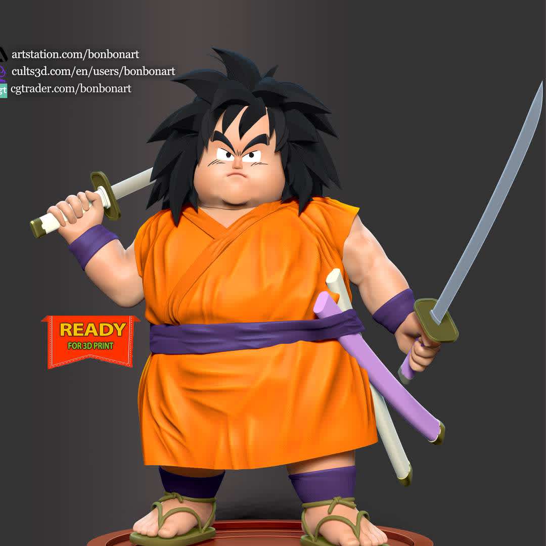 Yajirobe - Dragon Ball - When you purchase this model, you will own:

 - STL, OBJ file with 07 separated files (included key to connect parts) is ready for 3D printing.

 - Zbrush original files (ZTL) for you to customize as you like.

This is version 1.0 of this model.

Thanks for viewing! Hope you like him.  - The best files for 3D printing in the world. Stl models divided into parts to facilitate 3D printing. All kinds of characters, decoration, cosplay, prosthetics, pieces. Quality in 3D printing. Affordable 3D models. Low cost. Collective purchases of 3D files.