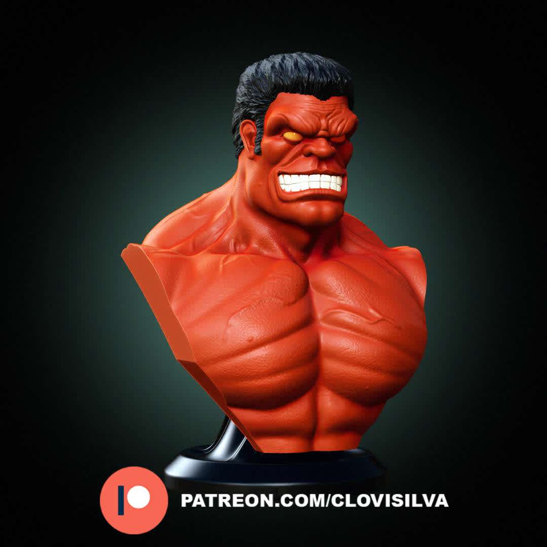 RED HULK BUST STL, undefined