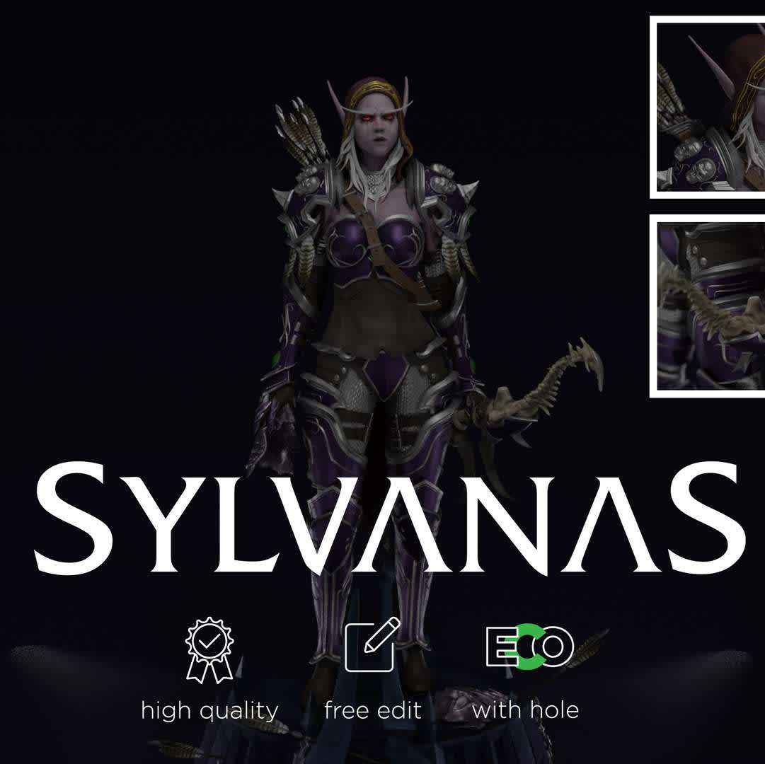 Sylvanas windrunner Shadowlands statue 3D print model, undefined