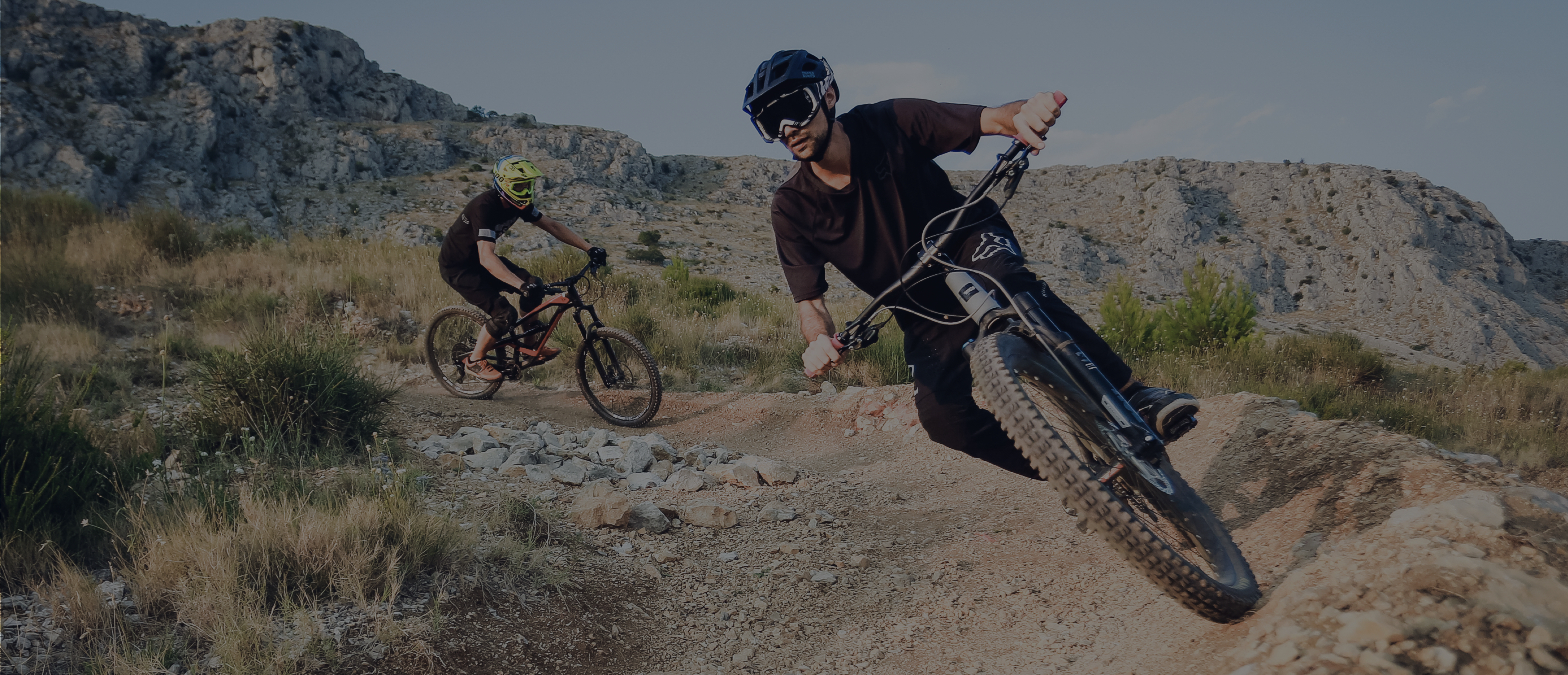 Two riders bombing trail above Omiš