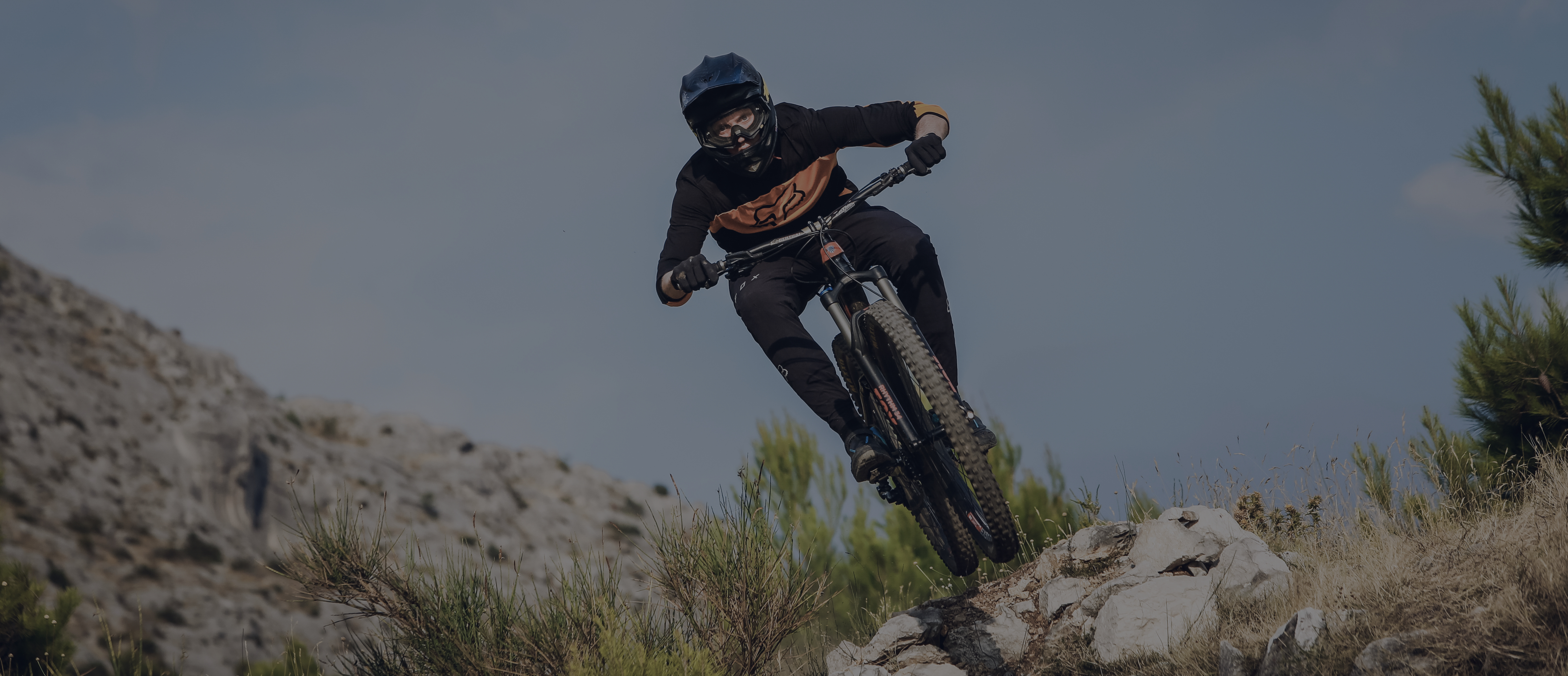 Rider jumping on the jump line above Omiš