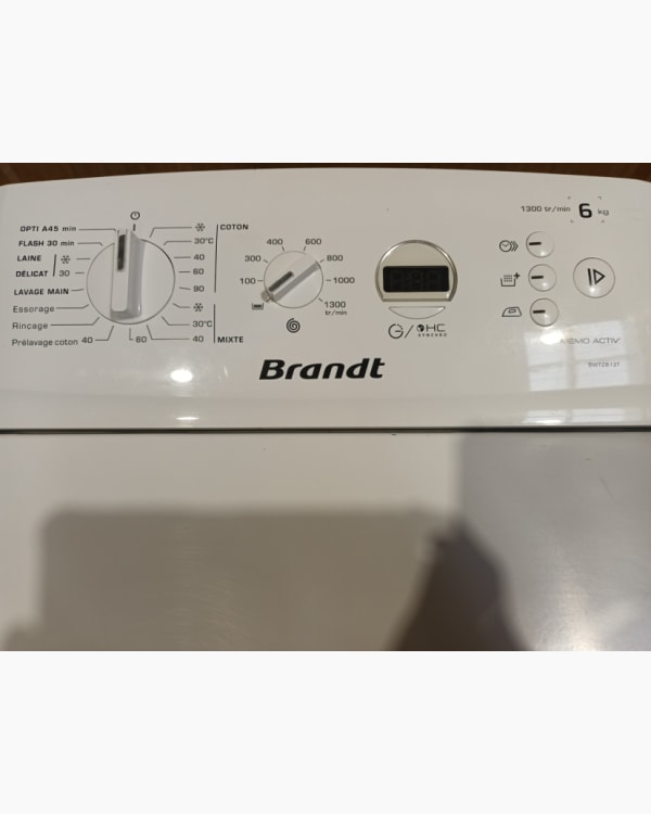 Lave-linge Ouverture par le haut Brandt BWT2613T-F/01 6