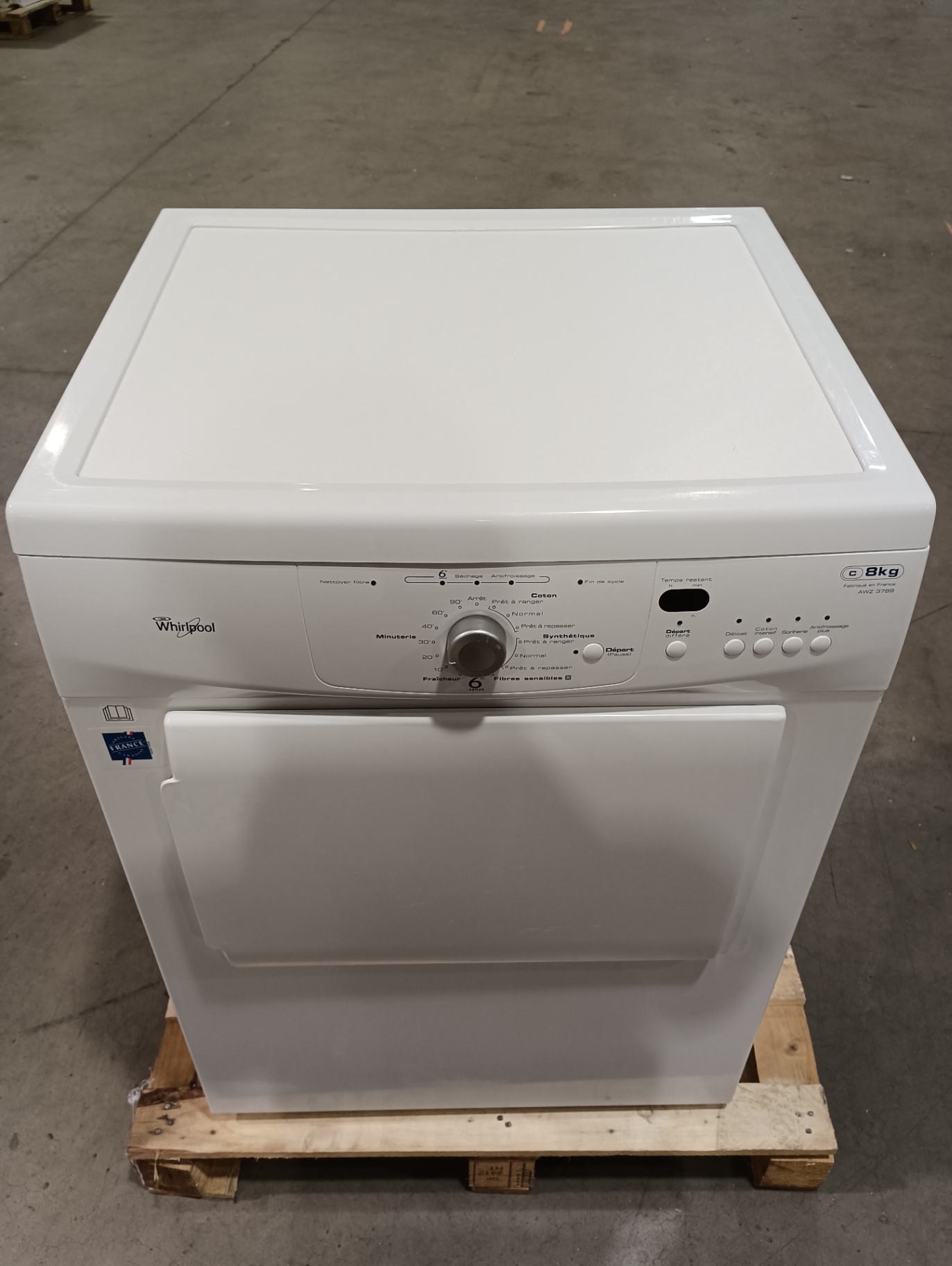 Sèche linge à évacuation WHIRLPOOL AWZ 3428, capacité 7 …