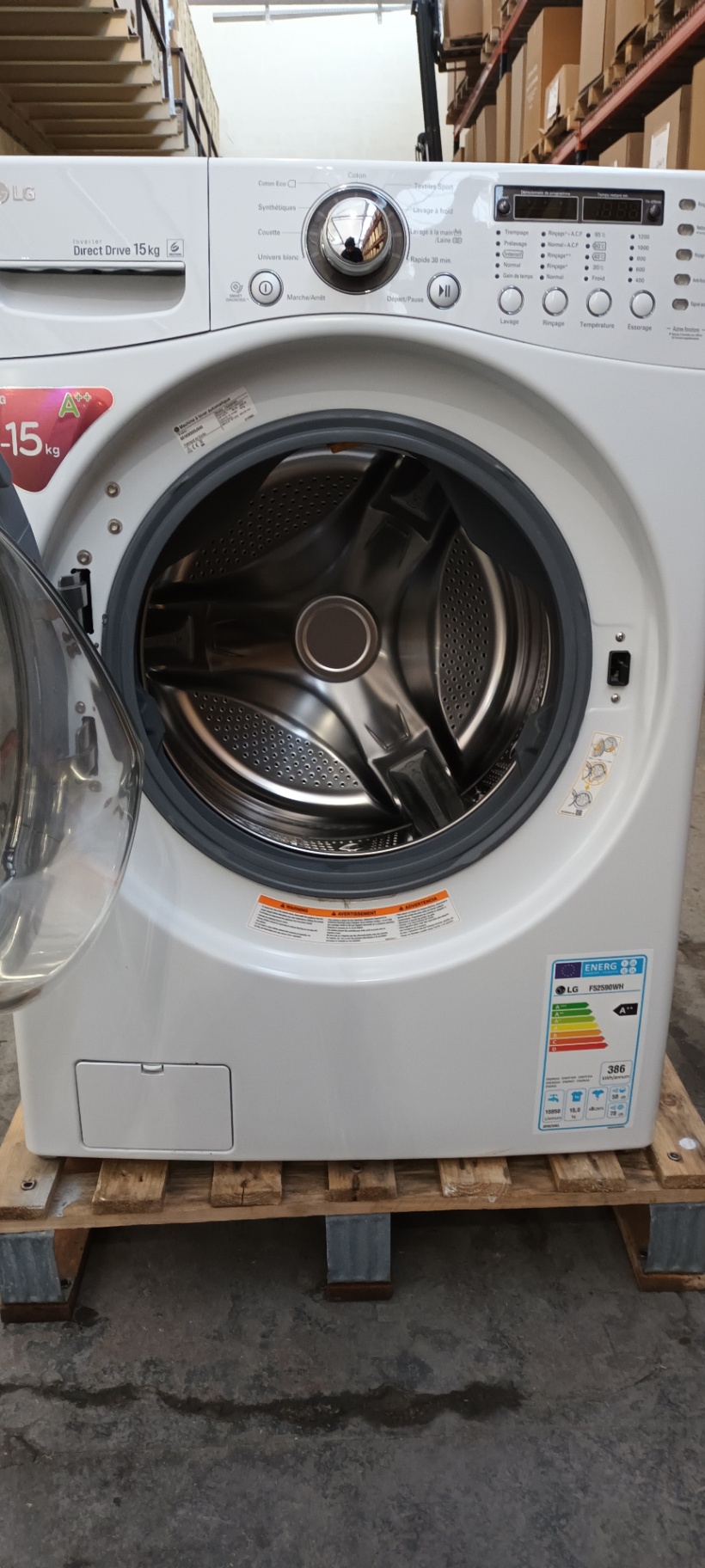 Lave-linge 6 Motion Direct Drive, Maxi Format 15 Kg, Smart Diagnosis - LG  F52590WH