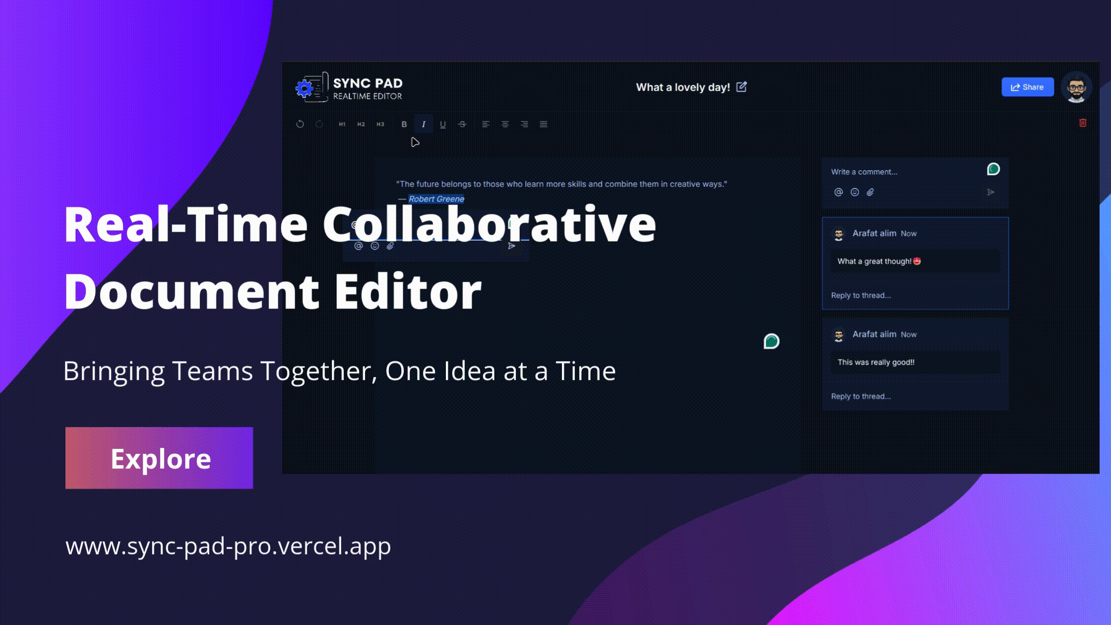 Sync-Pad: Realtime Editor