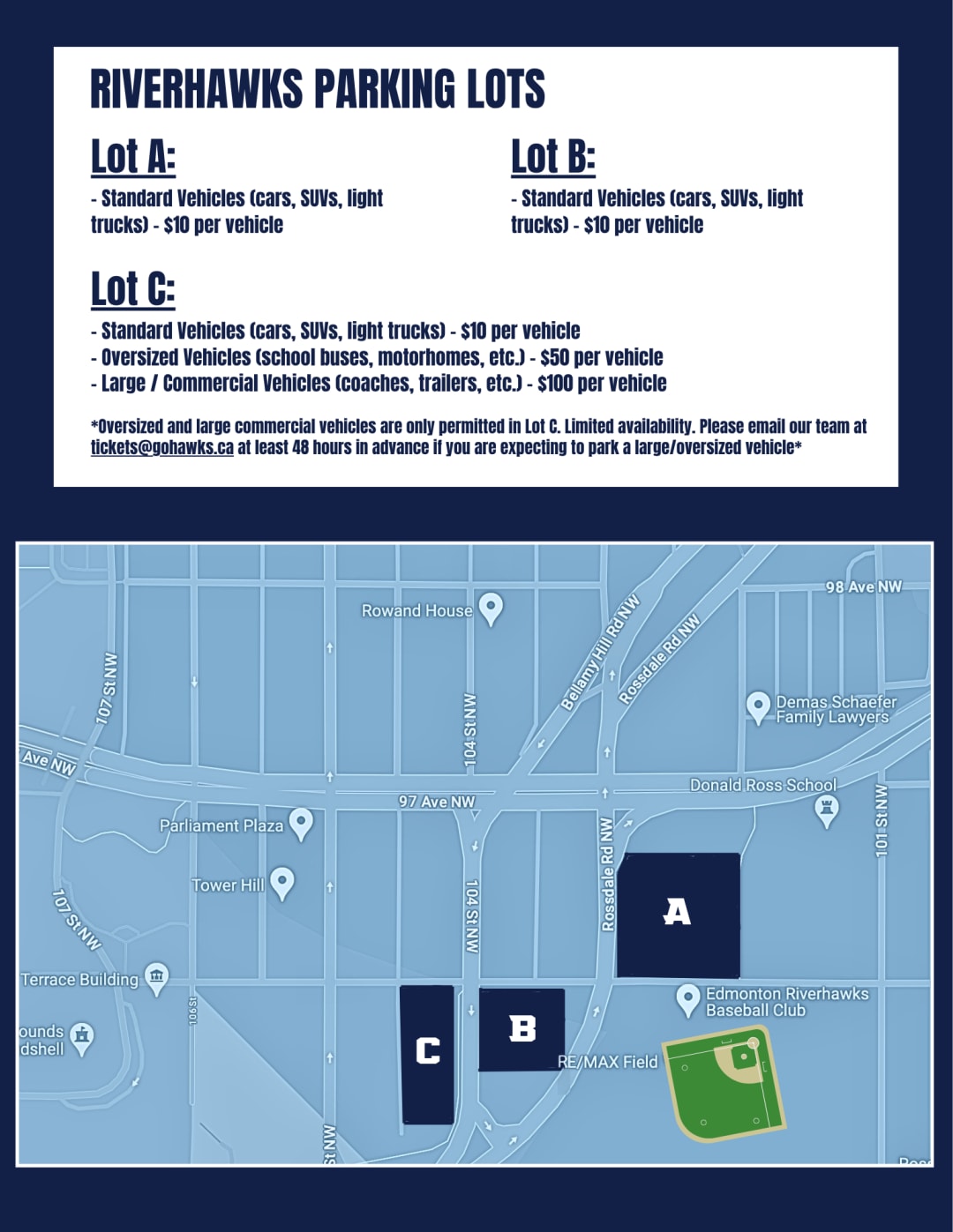 parking map for RE/MAX Field