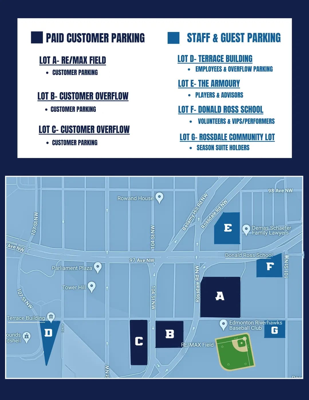 parking map for RE/MAX Field