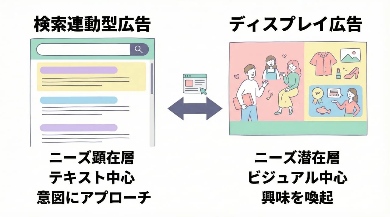 ペイドサーチとディスプレイ広告の違い