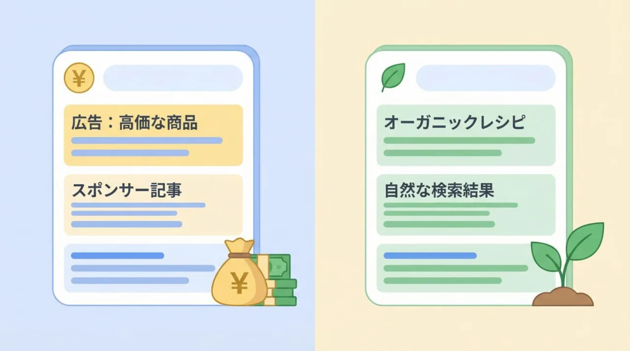ペイドサーチと自然検索（オーガニックサーチ）の違い