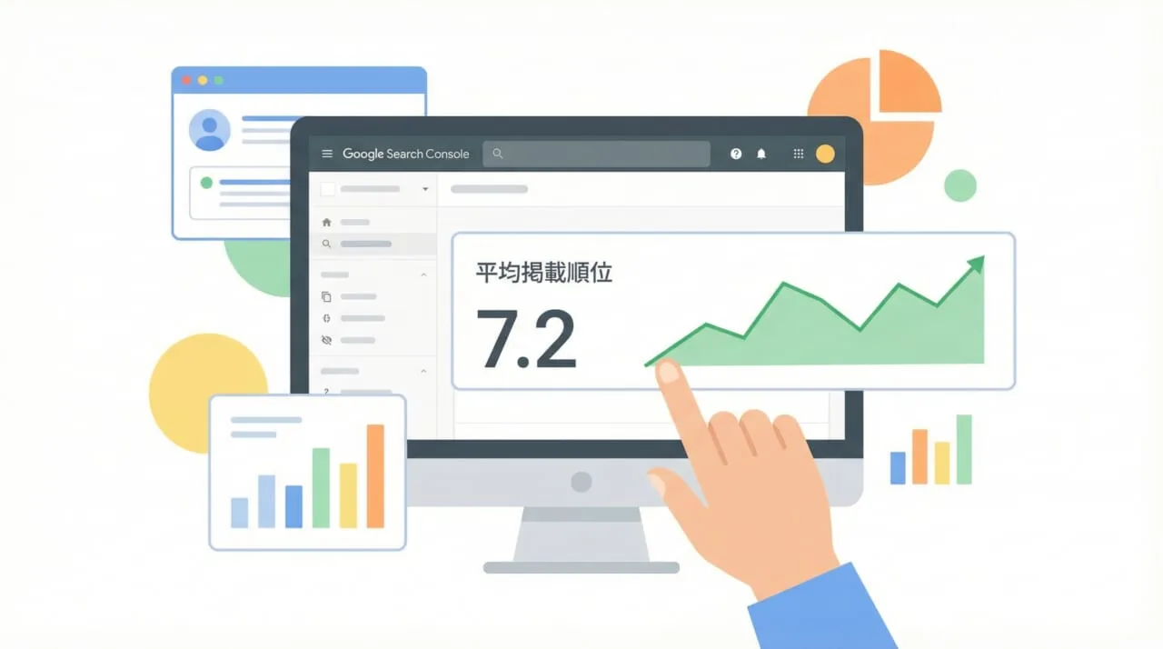 サーチコンソールで平均掲載順位を確認する手順