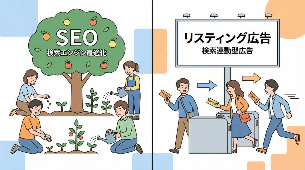 SEOとリスティング広告の違いを一言で言うと?