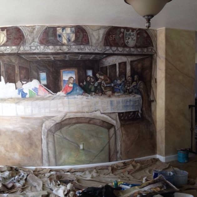 Last supper replica mural