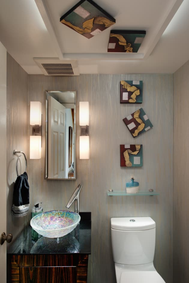 Contemporary Lift to an Outdated Powder Room