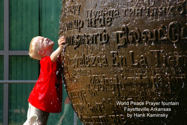 The World Peace Prayer Fountain Sculpture