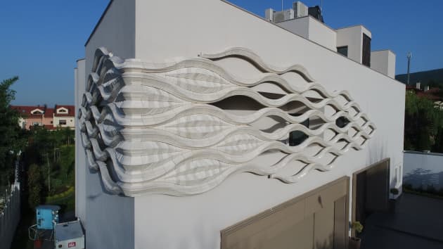 White Wave and Brown Wall