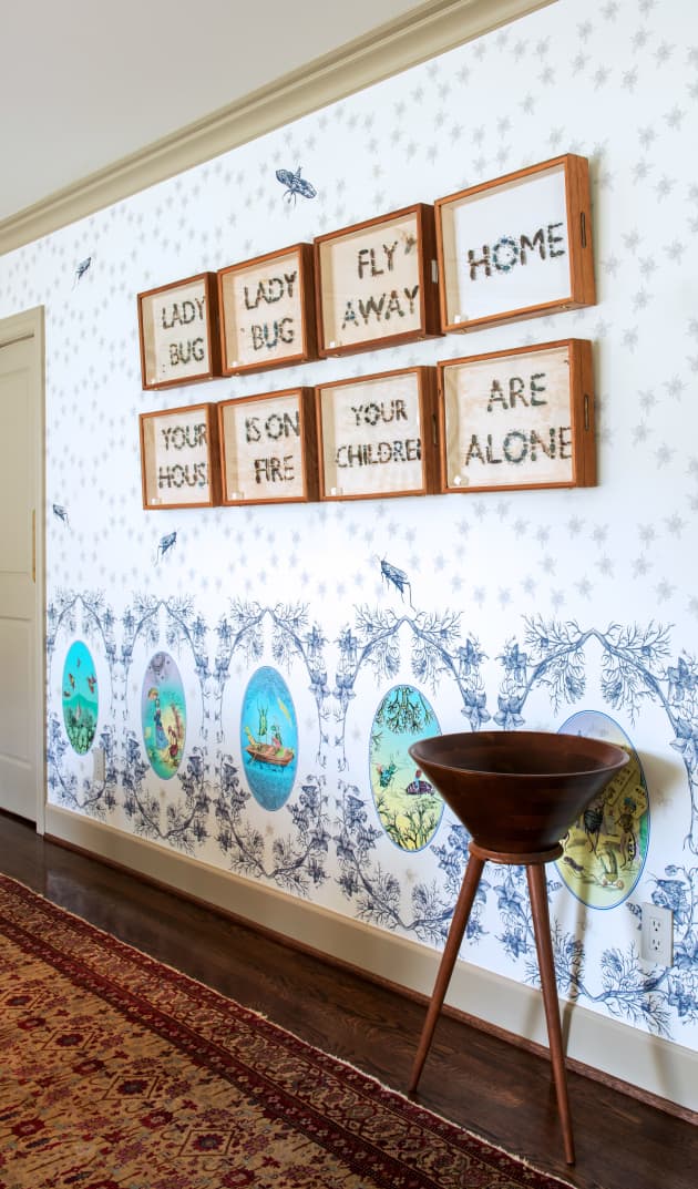Dining room installation by Jennifer Angus