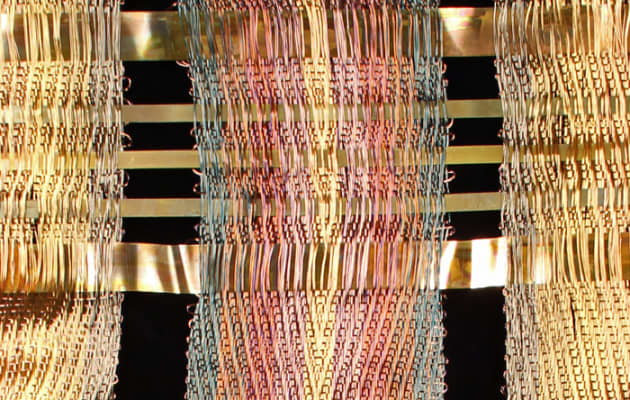 Woven Metal Triptychs for Ruth Chris restaurant, Cherokee, NC