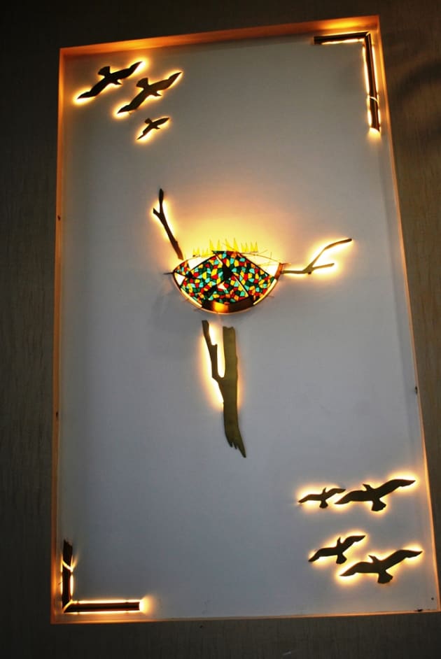 Nature with Steel, Stain glass & light