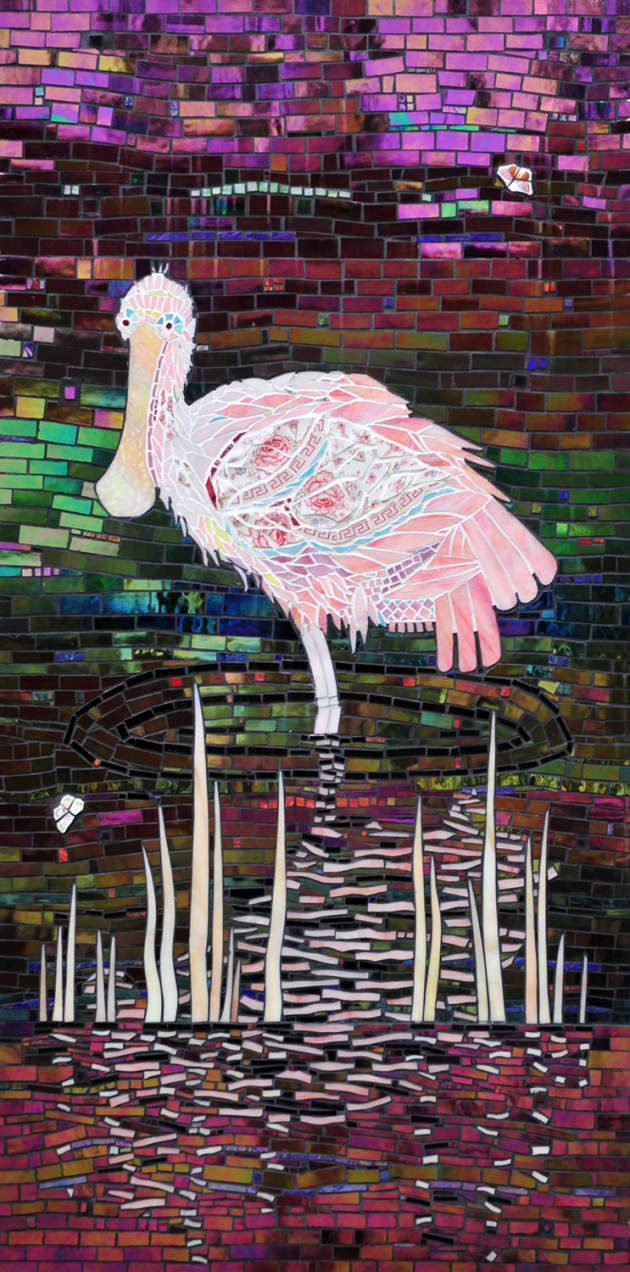 Wading Birds Triptych, Tranquility Garden at Flagler Hospital