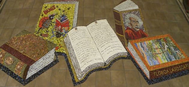 "Books on a Library Floor"