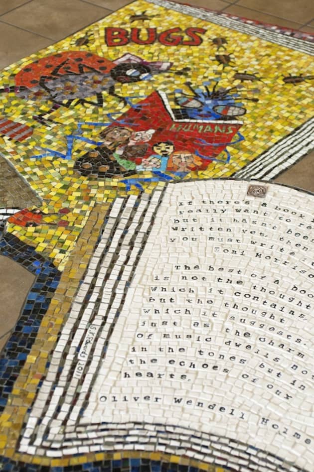 "Books on a Library Floor"