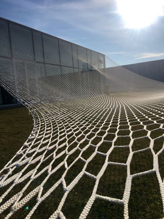 Suspension, installation at the showroom Marmi Due Ci, Italy