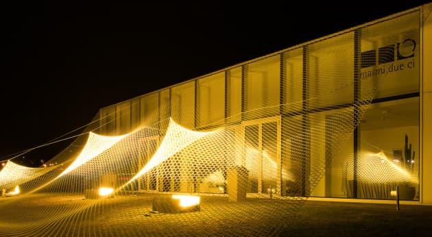 Suspension, installation at the showroom Marmi Due Ci, Italy