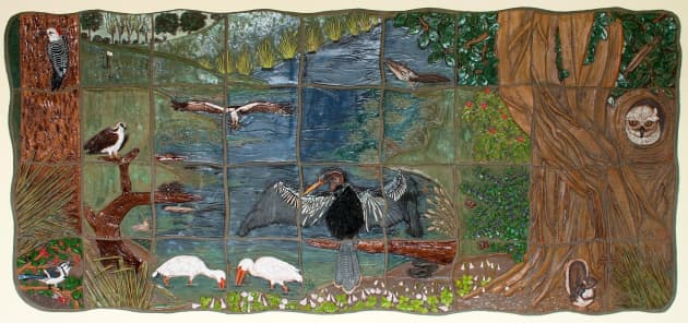 "Serenity Shared" Sculpted Tile Mural