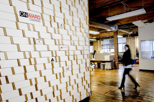 Onward Coworking Reception Wall