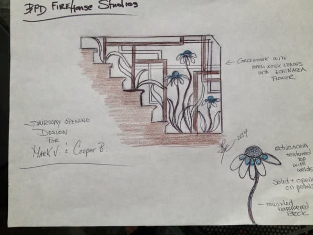 Echinacea Inspired Railing
