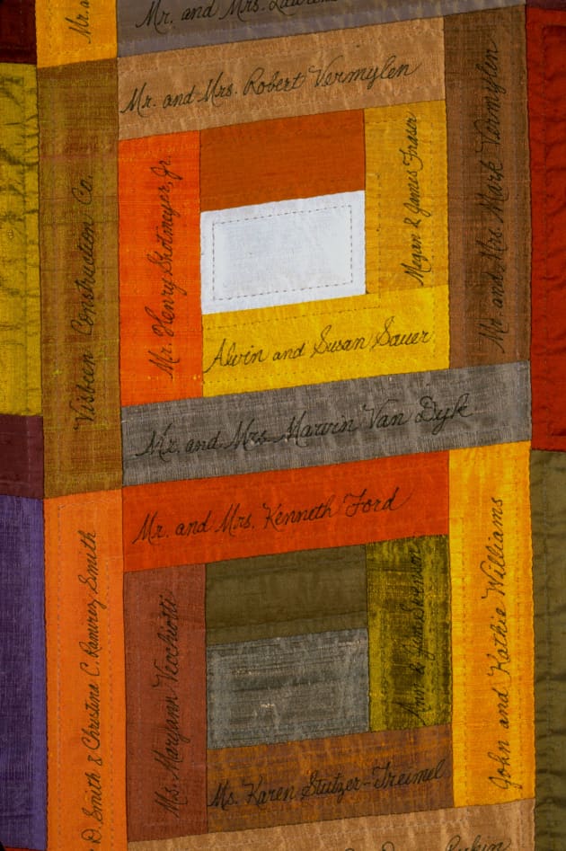 Donor recognition hand quilted wall art