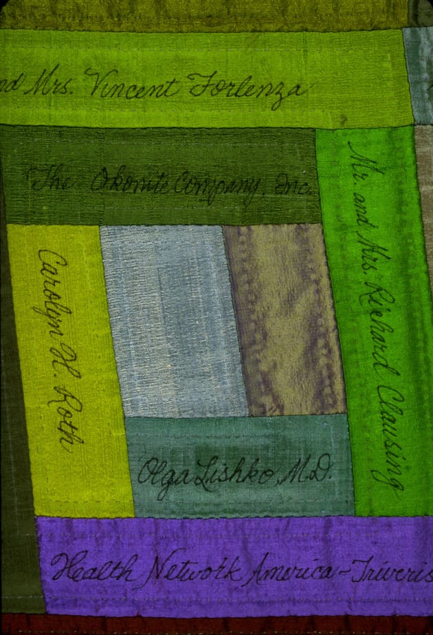Donor recognition hand quilted wall art