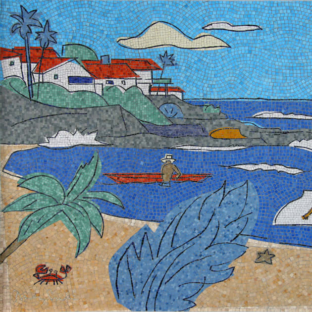 A Day at the Beach Mosaic Mural