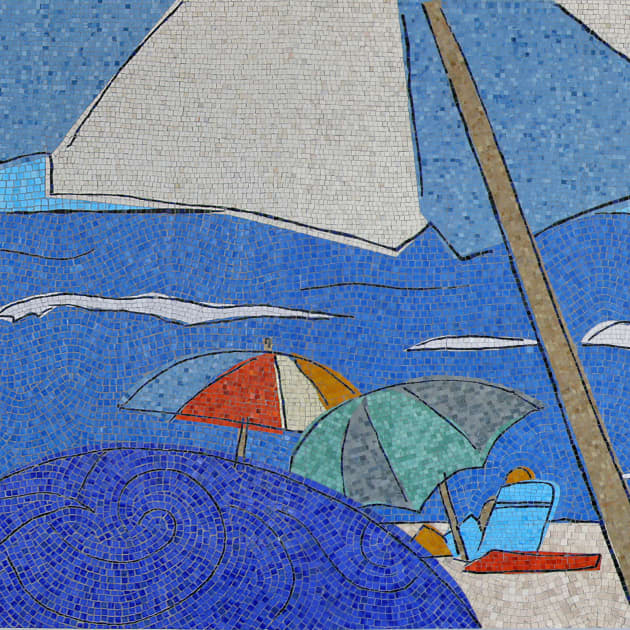 A Day at the Beach Mosaic Mural