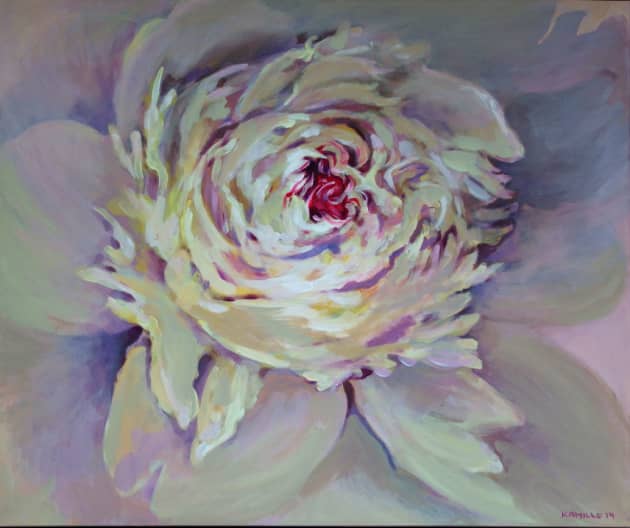 "Pink makes me happy" Floral Paintings in restaurant