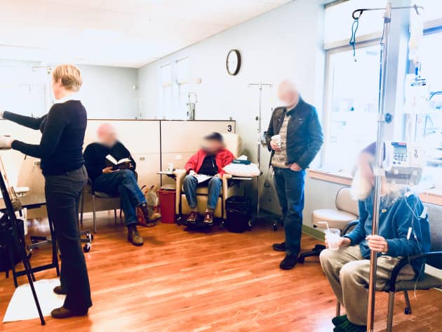 Artist in Chemotherapy Treatment Room