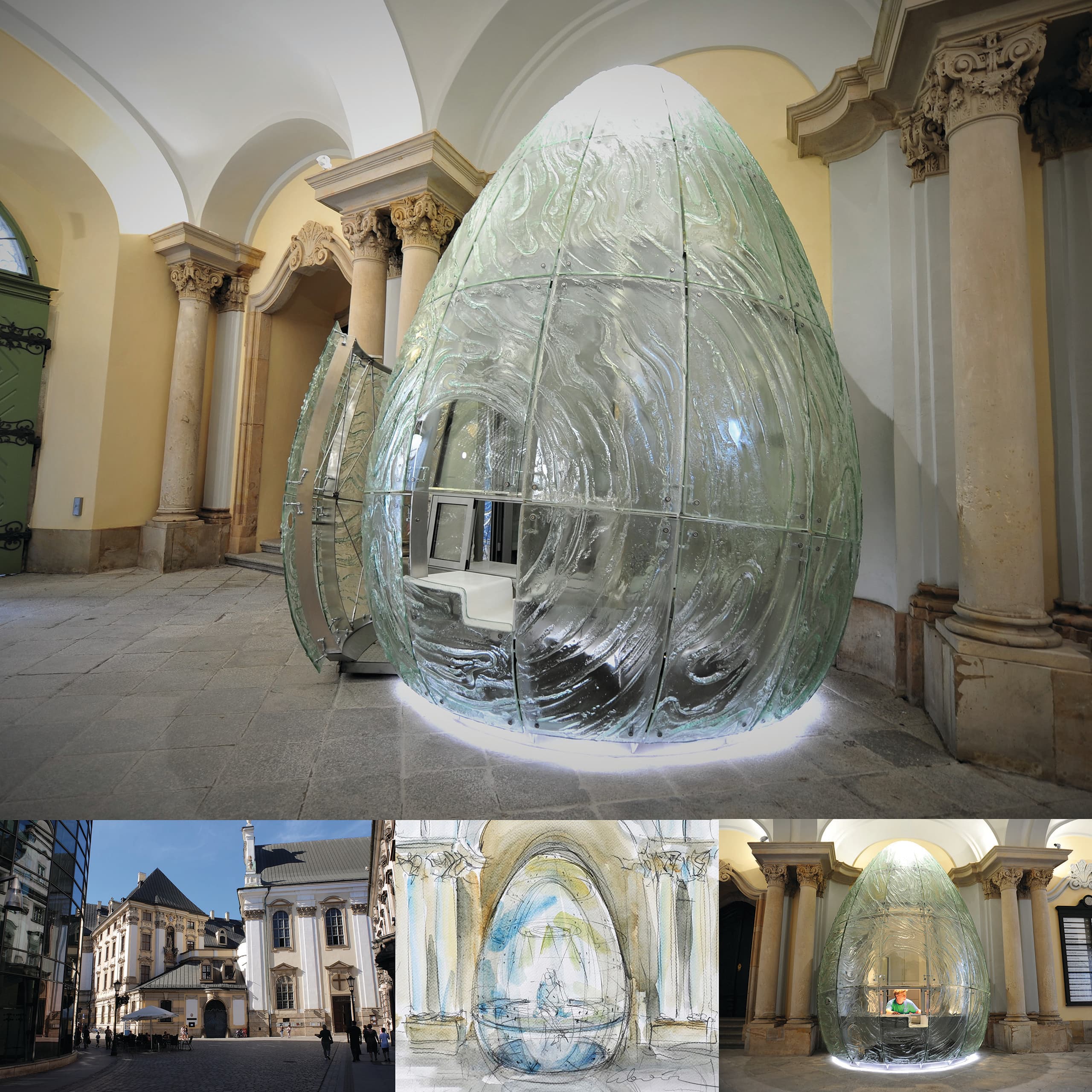 Glass Art Egg Concierge Desk University Of Wroclaw Codaworx