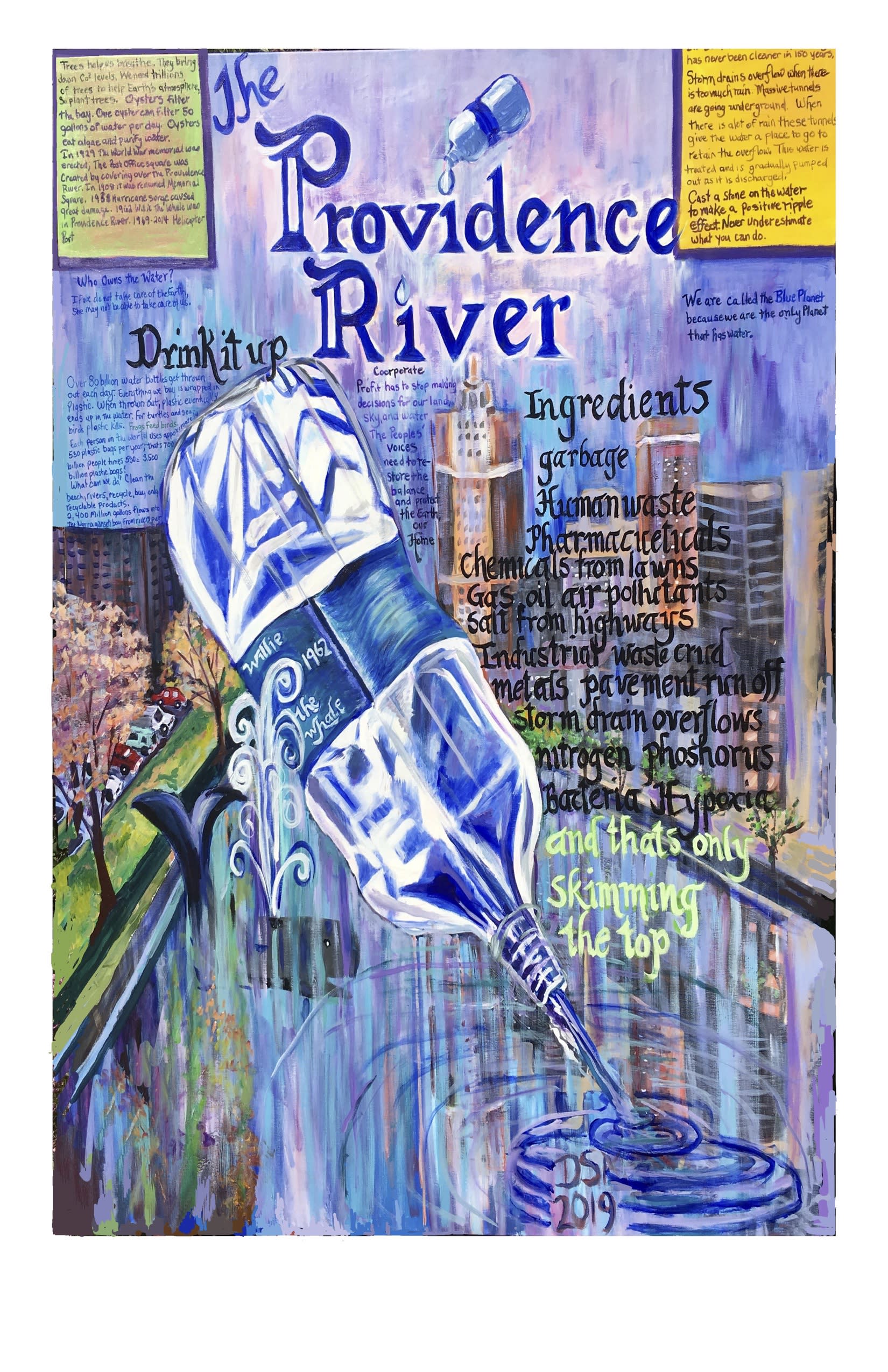 Providence River Mural” 2019″ by Native American Wamapanoag Artist Deborah Spears Moorehead