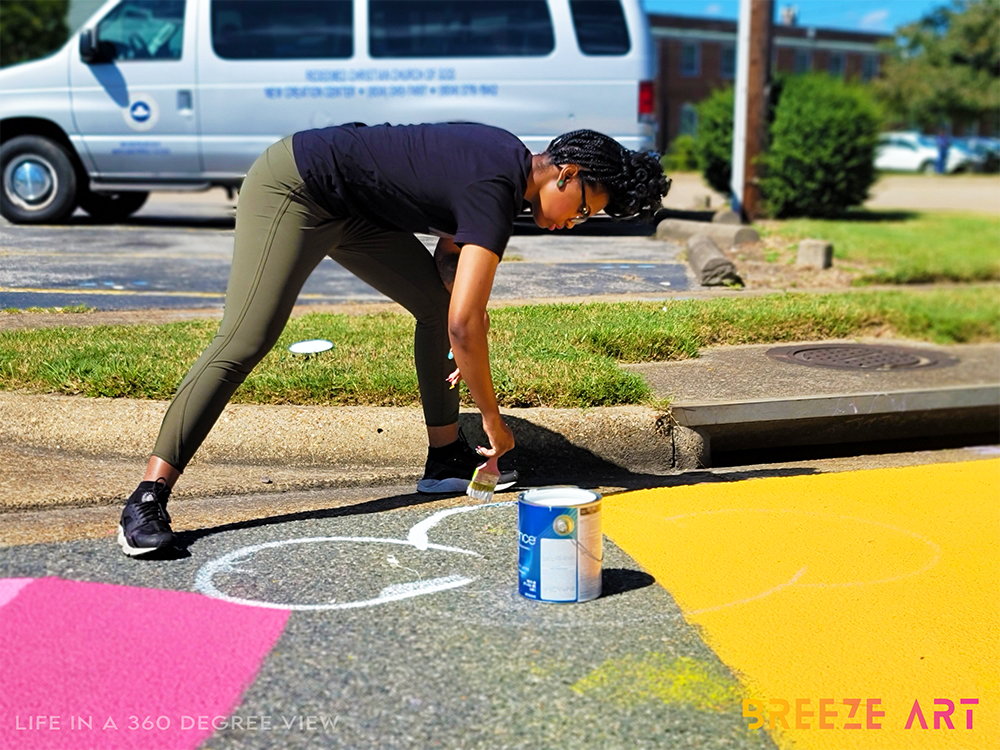 “UPWARD & ONWARD” Denby Park Asphalt Mural, Norfolk, VA