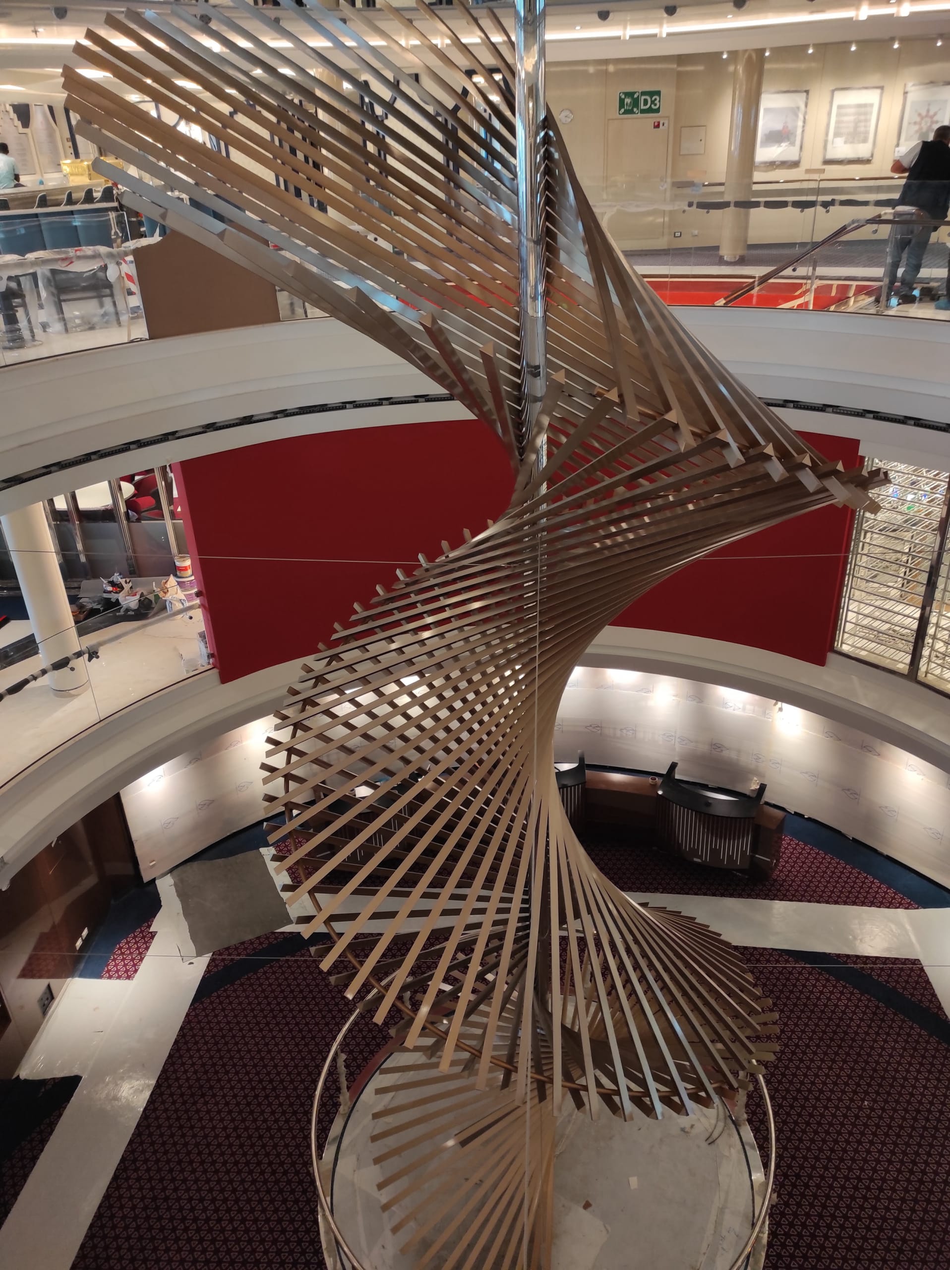 Stainless Steel Atrium Sculpture, Koningsdam cruise ship, Holland America Line’s Pinnacle-class