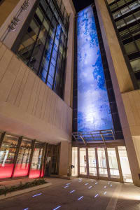 Mural with programmable lighting design, Modern Mosaics, Madison, WI